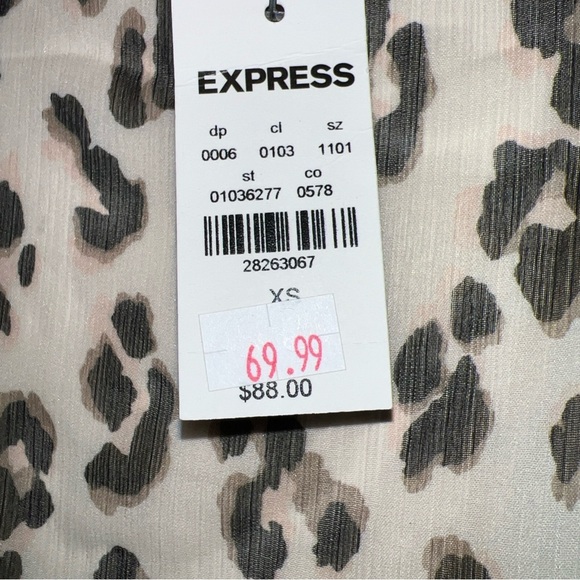 Express Sheer Animal Print Leopard Kimono Duster Boho Coverup Women’s Size XS - Picture 7 of 10